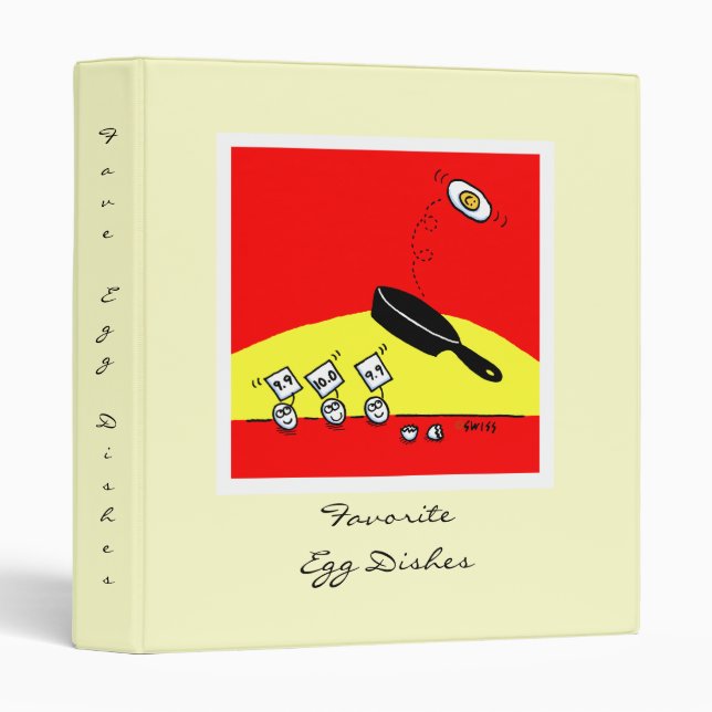Favorite Egg Dishes Funny Cartoon Recipes Binder (Front/Spine)