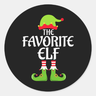 Favorite Elf Matching Family Group Christmas Party Classic Round Sticker