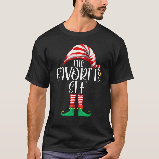 Favorite Elf Matching Family Group Christmas Py Pa T-Shirt (Front)