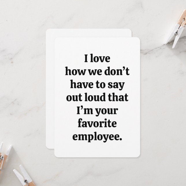 Favorite Employee Funny Boss Card Work Anniversary (Front/Back In Situ)