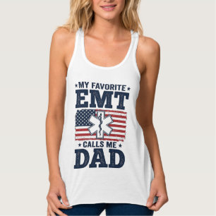 Favorite EMT Calls Me Dad Vintage Patriotic Shirt 