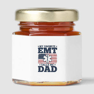 Favorite EMT Calls Me Dad Vintage Patriotic Shirt Honey Jar Favors