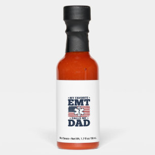 Favorite EMT Calls Me Dad Vintage Patriotic Shirt Hot Sauces
