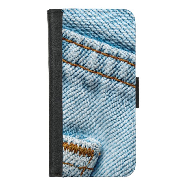 Favorite Faded Comfortable Blue Jeans iPhone Wallet Case (Front)