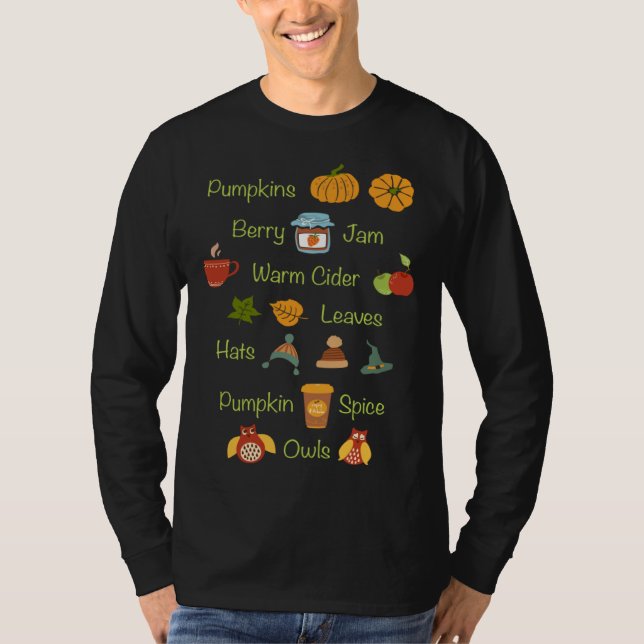 Favorite Fall Things Autumn Season T-Shirt (Front)
