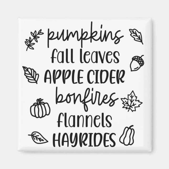 Favorite Fall Things Magnet (Front)