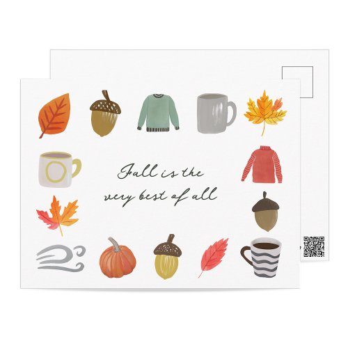 Favorite Fall Things Postcard