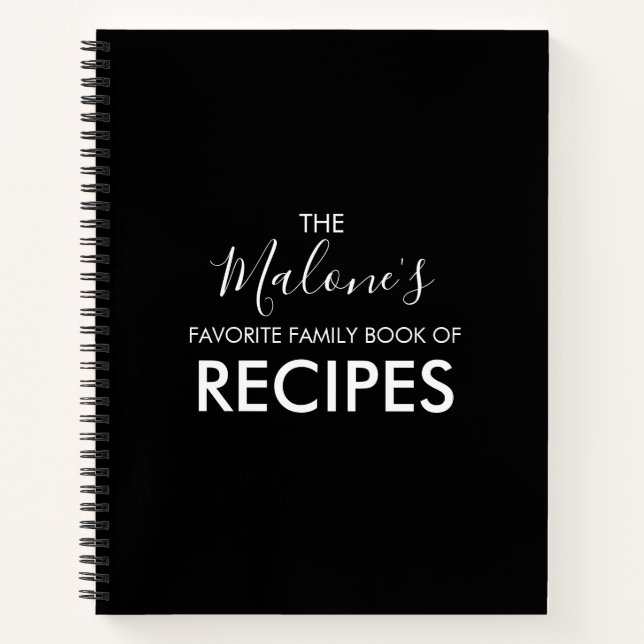 Favorite Family Book of Recipes | Modern Black  (Front)