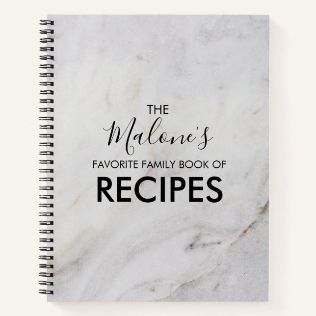 Favorite Family Recipe Book | Marble (Front)