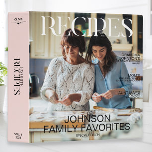 Favorite Family Recipes 2 Photo Magazine Cover 3 Ring Binder
