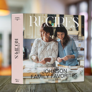 Favorite Family Recipes 2 Photo Magazine Cover 3 Ring Binder