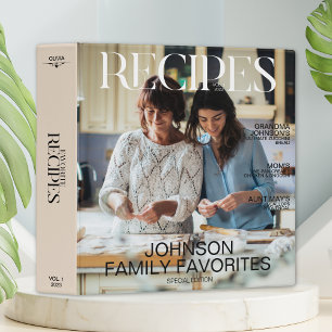 Favorite Family Recipes 2 Photo Magazine Cover 3 Ring Binder