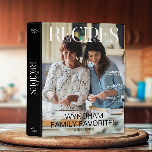 Favorite Family Recipes 2 Photo Magazine Cover Mini Binder