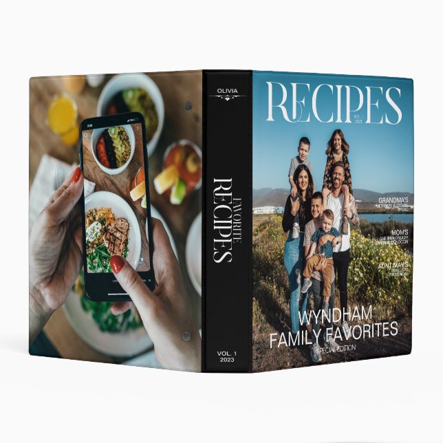 Favorite Family Recipes 2 Photo Magazine Cover Mini Binder (Background)