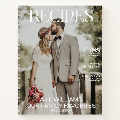 Favorite Family Recipes 2 Photo Magazine Cover Notebook