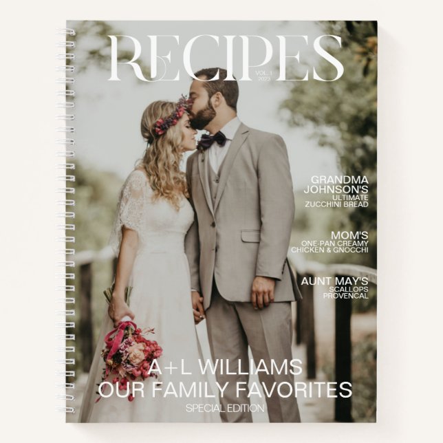 Favorite Family Recipes 2 Photo Magazine Cover Notebook (Front)