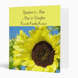 Favorite Family Recipes binder Moms Sunflowers