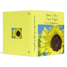 Favorite Family Recipes binder Moms Sunflowers
