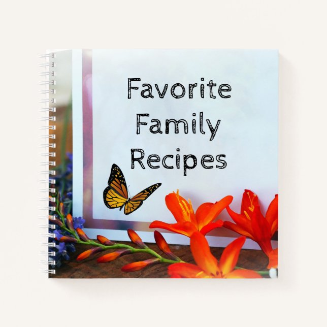 Favorite Family Recipes Flora Spiral Notebook (Front)