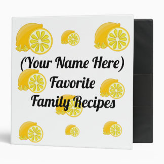 Favorite Family Recipes (Personalized)Lemon Recipe 3 Ring Binder