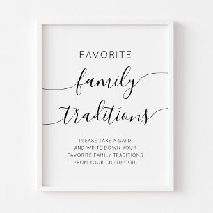 Favorite Family Tradition Baby Shower sign Game