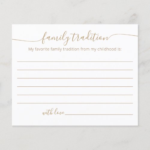 Favorite Family Tradition card Baby Shower party