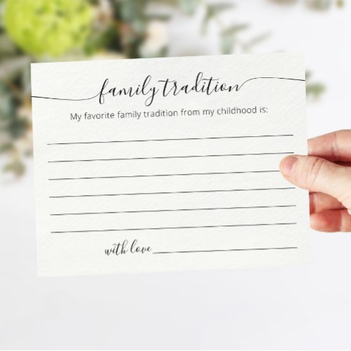 Favorite Family Tradition card Baby Shower party