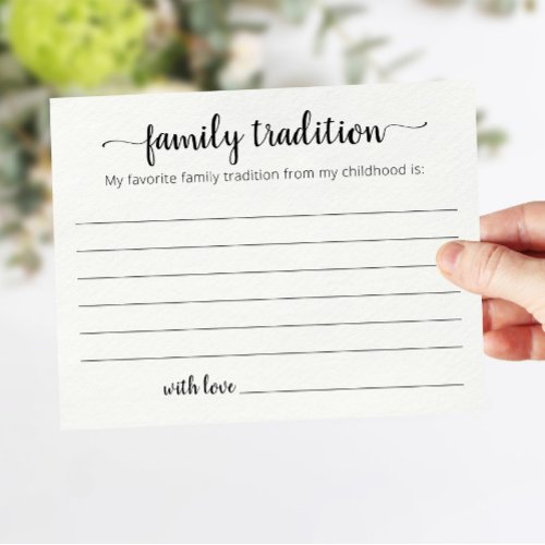 Favorite Family Tradition card Baby Shower party