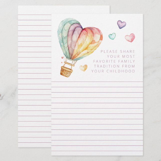 Favorite Family Tradition Shower Cards (Front/Back)