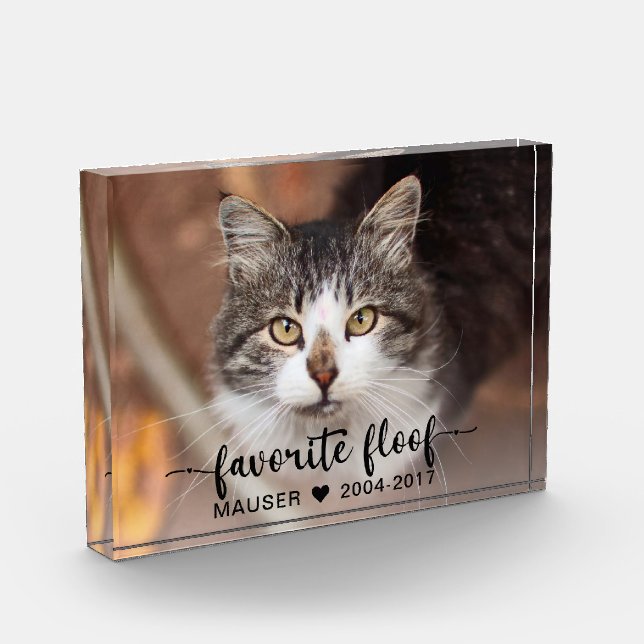Favorite Floof Pet Memorial Photo Block (Left)