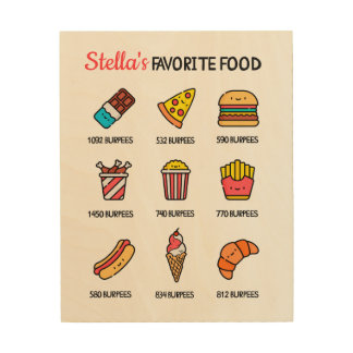 Favorite Food List for junk food lovers Wood Wall Art