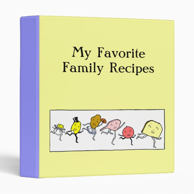 Favorite Foods Retro Custom Recipe Binder (Front/Spine)