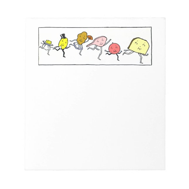 Favorite Foods Vintage Art Notepad (Front)