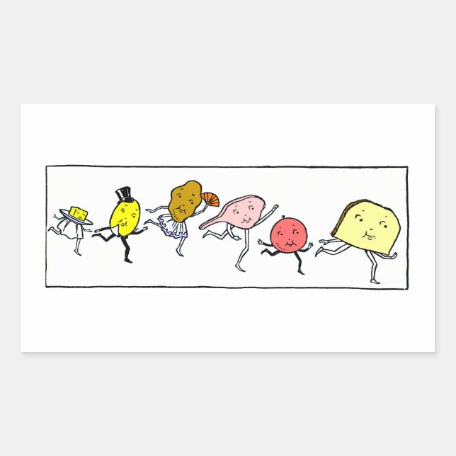 Favorite Foods Vintage Kitchen Art Rectangular Sticker (Front)