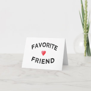 Favorite Friend Crimson Heart BFF Birthday sister  Thank You Card