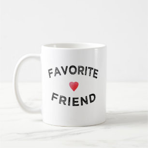 Favorite Friend Red Heart birthday anniversary BFF Coffee Mug