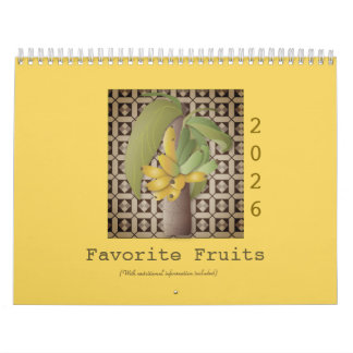 Favorite Fruits (With nutritional info) Calendar