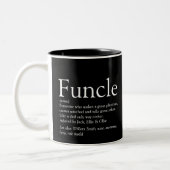 Favorite Funcle Uncle Modern Definition Black Two-Tone Coffee Mug (Left)