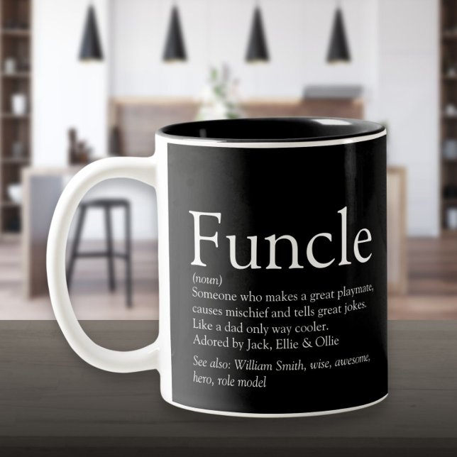 Favorite Funcle Uncle Modern Definition Black Two-Tone Coffee Mug