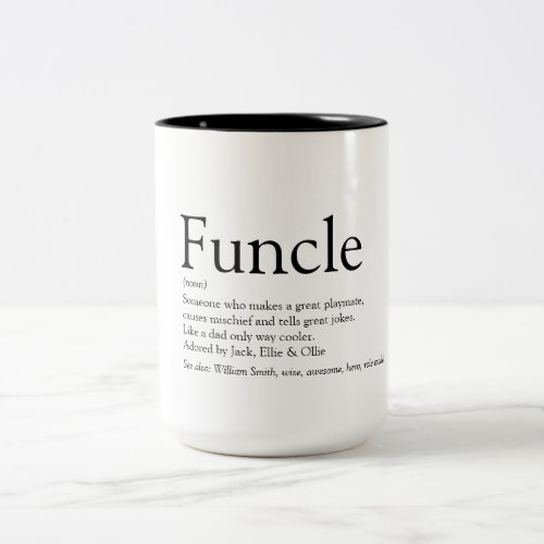 Favorite Funcle Uncle Modern Definition Two_Tone Coffee Mug