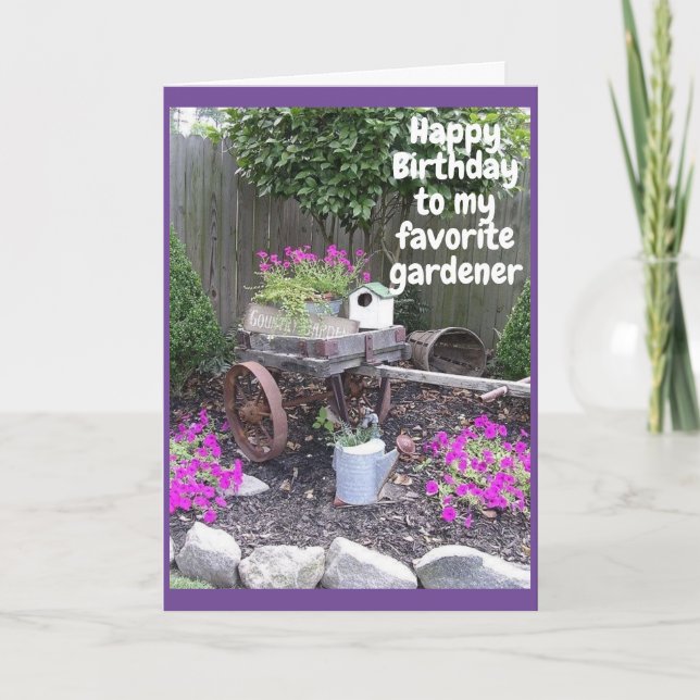 *FAVORITE GARDENER'S* BIRTHDAY WISH CARD (Front)
