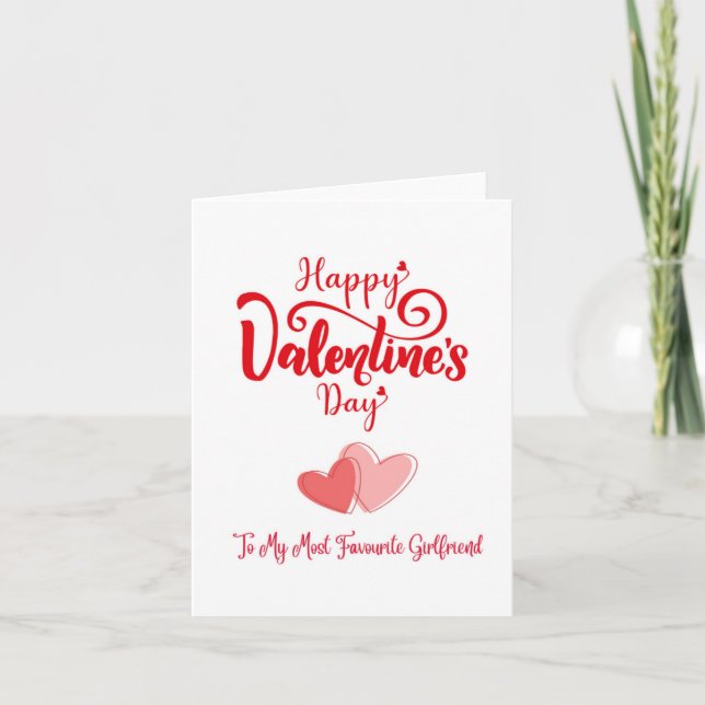 Favorite Girlfriend Heartfelt Valentine's Card (Front)