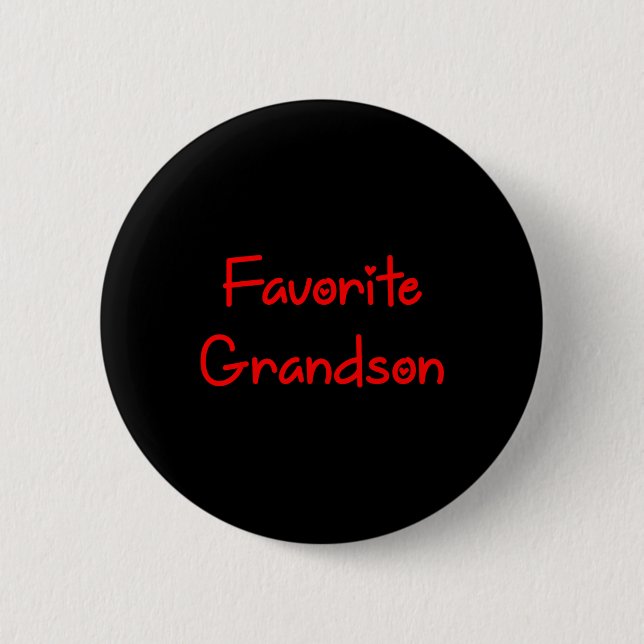 Favorite Grandson Fathers Day  Button (Front)