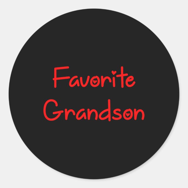 Favorite Grandson Fathers Day  Classic Round Sticker (Front)