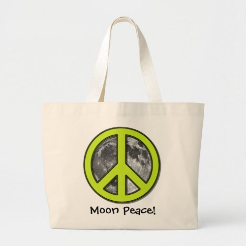 favorite Green Moon Peace Sign Tote Bag