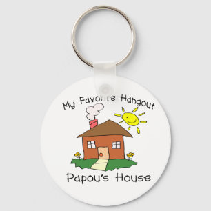 Favorite Hangout Papou's House Keychain
