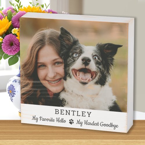 Favorite Hello Custom Dog Photo Pet Memorial Wooden Box Sign