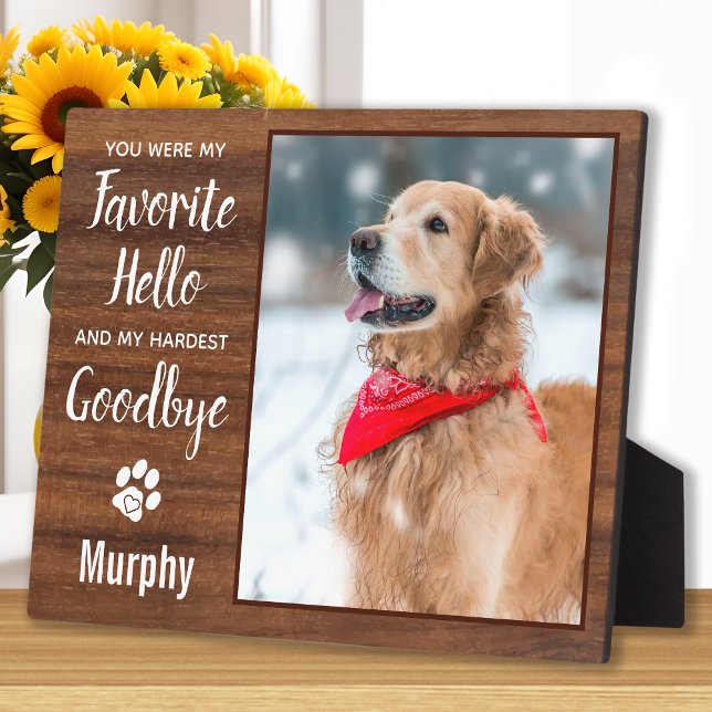 Favorite Hello Custom Pet Loss Pet Memorial Photo Plaque (Creator Uploaded)
