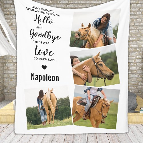 Favorite Hello Custom Photo Collage Pet Memorial Fleece Blanket
