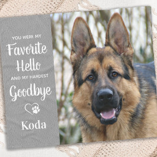 Favorite Hello Custom Photo Dog Loss Pet Memorial Fleece Blanket
